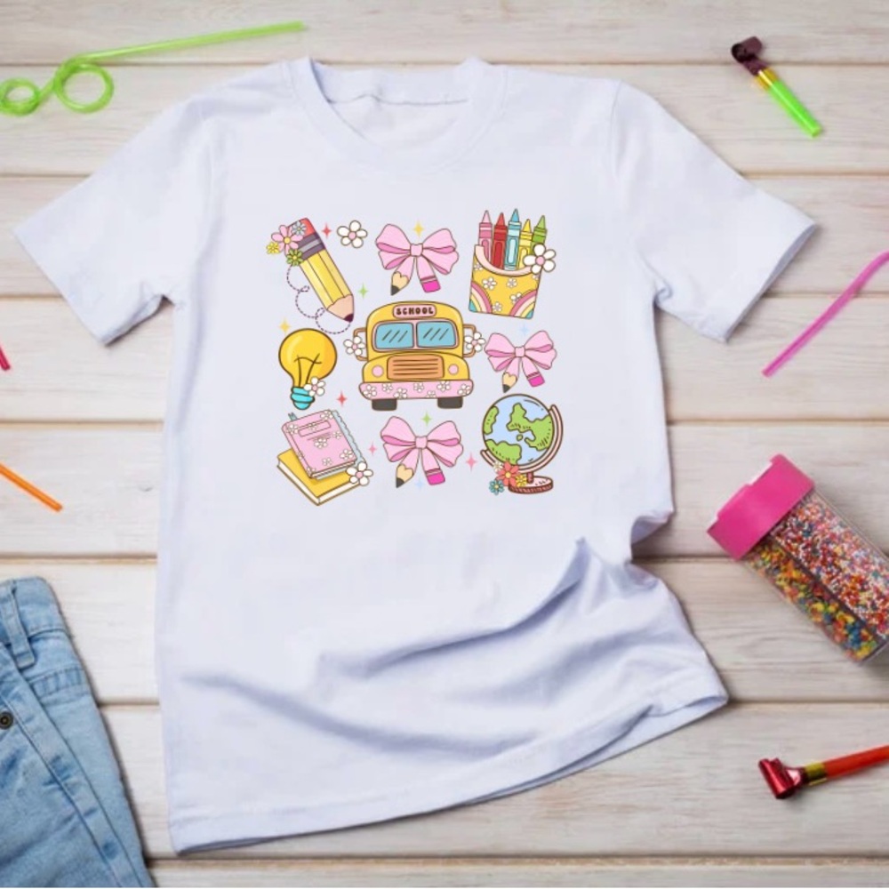 Kids White Graphic T-Shirt
